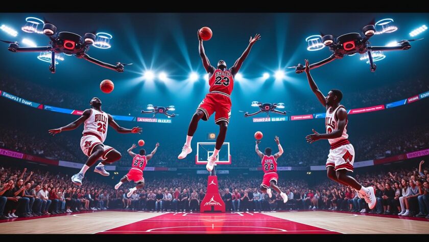 jordan brand innove lors des finales du tournoi the one en utilisant des drones pour offrir une expérience immersive unique, permettant aux fans de revivre des moments légendaires avec michael jordan.