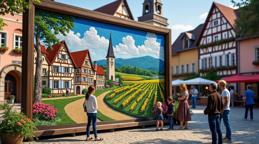 découvrez comment l’artiste gérard brand rend hommage à sa ville natale obernai avec sa mosaïque emblématique 'l’obernoise', une œuvre vibrante qui illustre l’âme et l’histoire de la cité alsacienne.