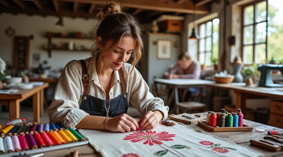découvrez comment pétrone puise son inspiration dans ses racines en brodant ses vêtements avec passion dans deux ateliers authentiques du gers.