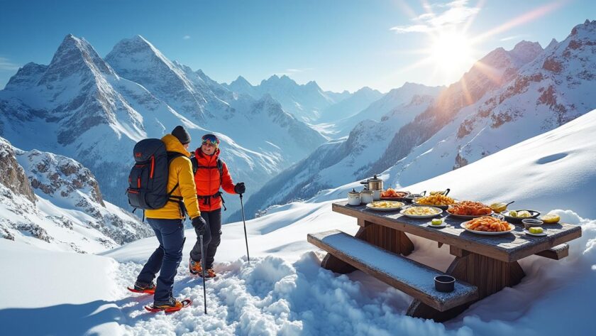 découvrez comment michel et augustin combinent convivialité et passion client en gravissant les sommets, raquettes aux pieds et raclette au menu, pour une expérience unique et chaleureuse.