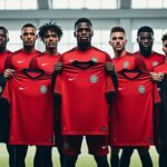 découvrez vinicius jr et ses coéquipiers prêts à dévoiler le maillot emblématique signé jordan brand, symbole de performance et de style sur le terrain.