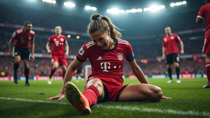 frayeur au bayern : giulia s'effondre en criant de douleur, suscitant une vive inquiétude autour de l'état de santé de la star du club.