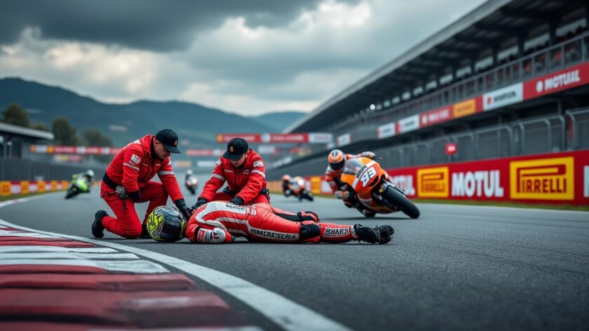 alex marquez sera absent pour au moins deux grands prix suite à une grave chute lors du grand prix de catalogne. découvrez les détails de son état et les conséquences pour la saison.