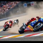 alex marquez a été victime d'un spectaculaire accident lors du grand prix de catalogne en motogp. découvrez les images impressionnantes de cet incident marquant.