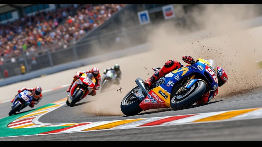 alex marquez a été victime d'un spectaculaire accident lors du grand prix de catalogne en motogp. découvrez les images impressionnantes de cet incident marquant.