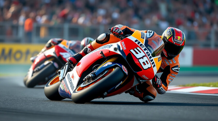 suivez marc marquez dans une lutte intense et passionnée pour conquérir à nouveau le titre mondial en motogp. revivez chaque virage et chaque dépassement dans cette bataille palpitante.