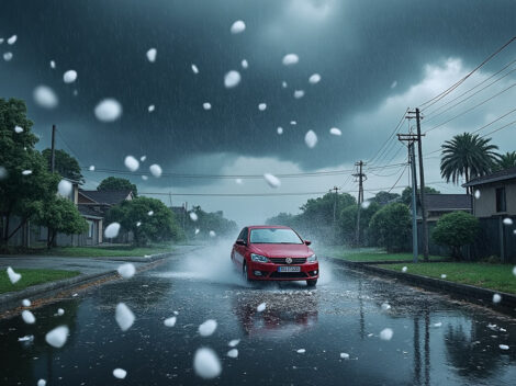 alerte météo : une violente tempête de grêle avec des grêlons de 2 à 5 cm et des vents allant jusqu'à 100 km/h touche douze départements, entraînant des perturbations importantes et des risques pour la sécurité.