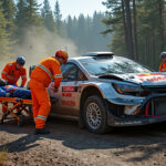 découvrez les détails du grave accident impliquant le duo ogier-ingrassia lors du rallye de finlande, avec l'évacuation d'urgence du champion.