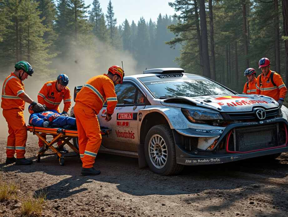 découvrez les détails du grave accident impliquant le duo ogier-ingrassia lors du rallye de finlande, avec l'évacuation d'urgence du champion.