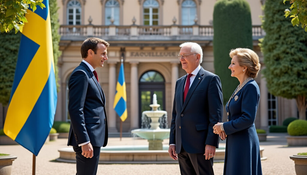 à stockholm, emmanuel macron invite les souverains suédois en france pour célébrer dix ans d'amitié franco-suédoise, renforçant ainsi les liens historiques entre les deux pays.