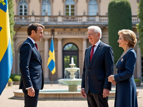 à stockholm, emmanuel macron invite les souverains suédois en france pour célébrer dix ans d'amitié franco-suédoise, renforçant ainsi les liens historiques entre les deux pays.