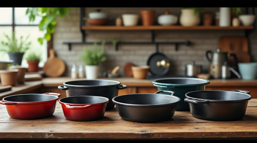 profitez des soldes exceptionnelles le creuset avec 5 cocottes en fonte de qualité presque vendues à prix coûtant. ne manquez pas cette occasion unique de cuisiner avec style et performance.