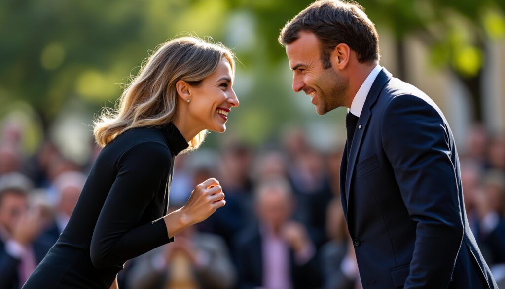 découvrez comment catherine ringer a élégamment esquivé la bise au président emmanuel macron lors d'une rencontre mémorable.