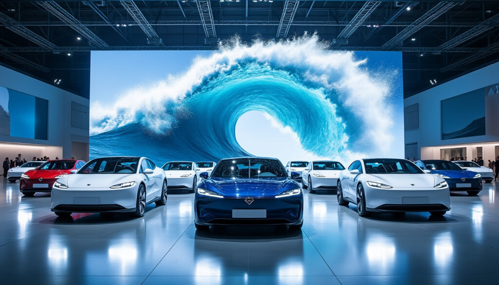 au mondial de l’auto, les marques chinoises multiplient les nouveautés et gagnent du terrain, suscitant la crainte d’un « tsunami » sur le marché européen.