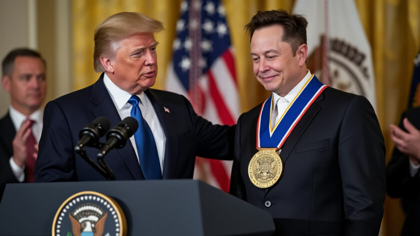 donald trump remet une médaille scientifique à elon musk et le qualifie de « trésor national », une distinction qui suscite l’attention.